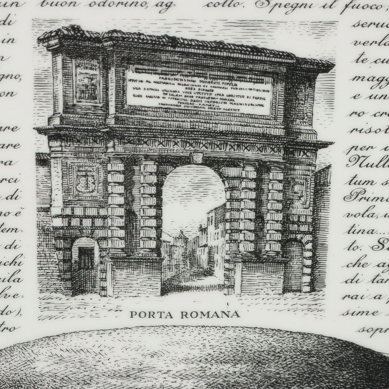 Piatto Specialità Milanesi in porcellana di Piero Fornasetti, anni '60 4