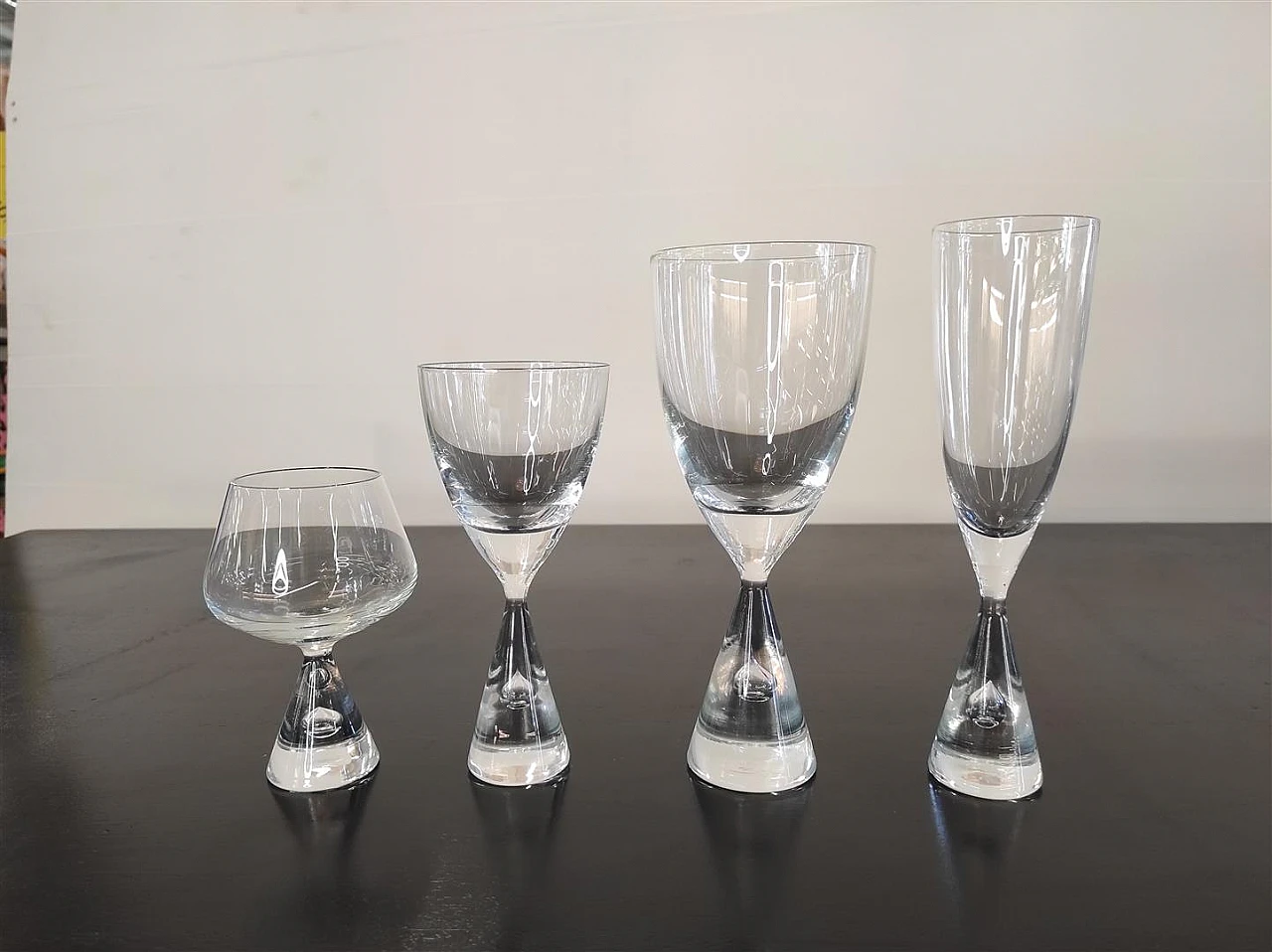 Holmegaard Crystal Princess crystal glass set, 1960s 1