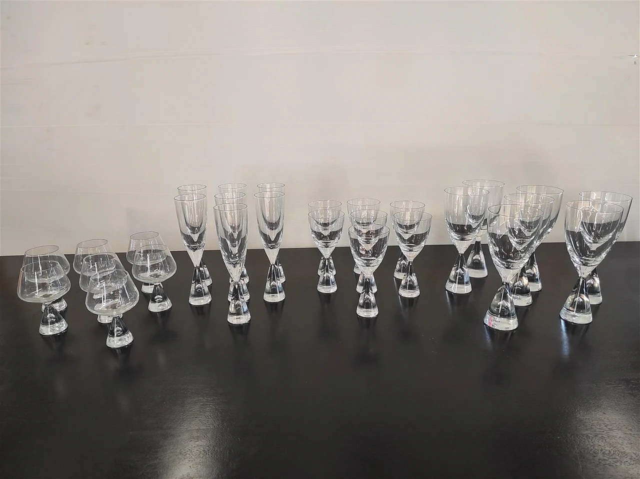 Holmegaard Crystal Princess crystal glass set, 1960s 17