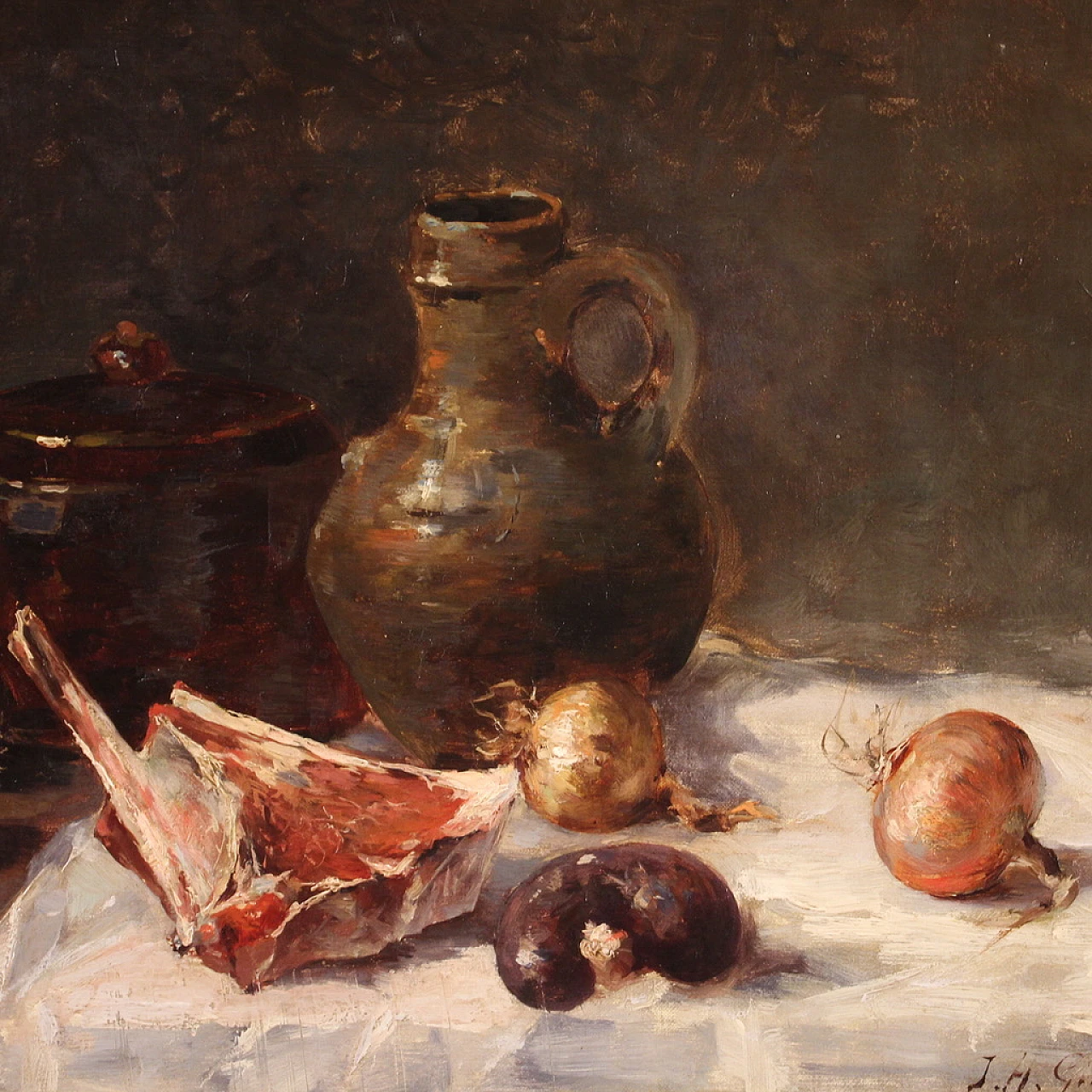 Splendid still life, signed painting from the 19th century 3