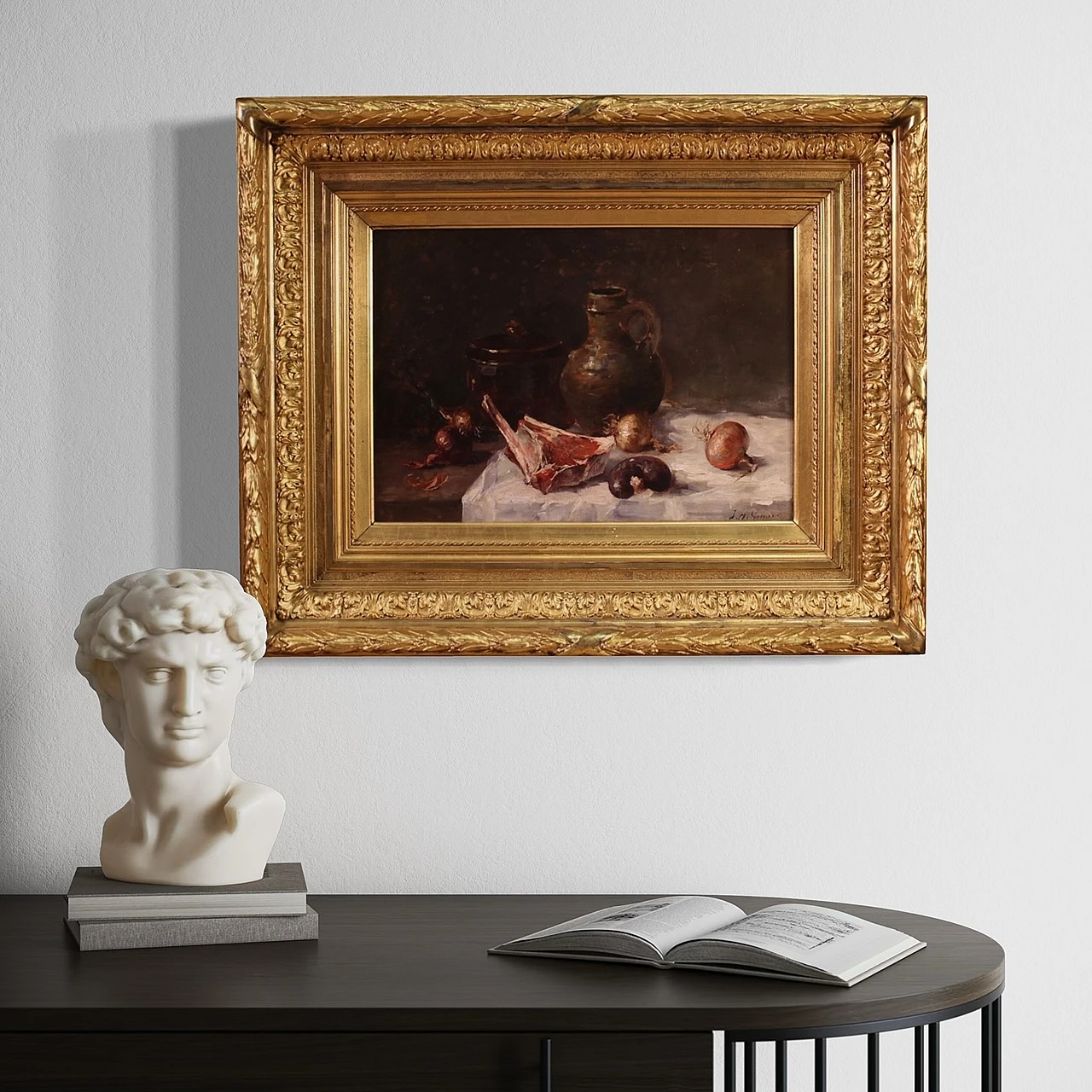 Splendid still life, signed painting from the 19th century 6