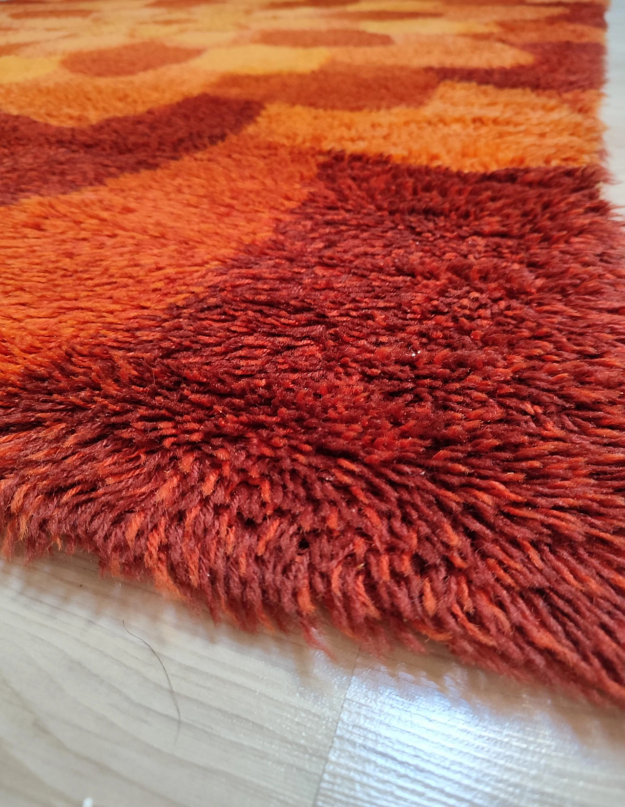 Rya danish pure wool rug, 1970s 2