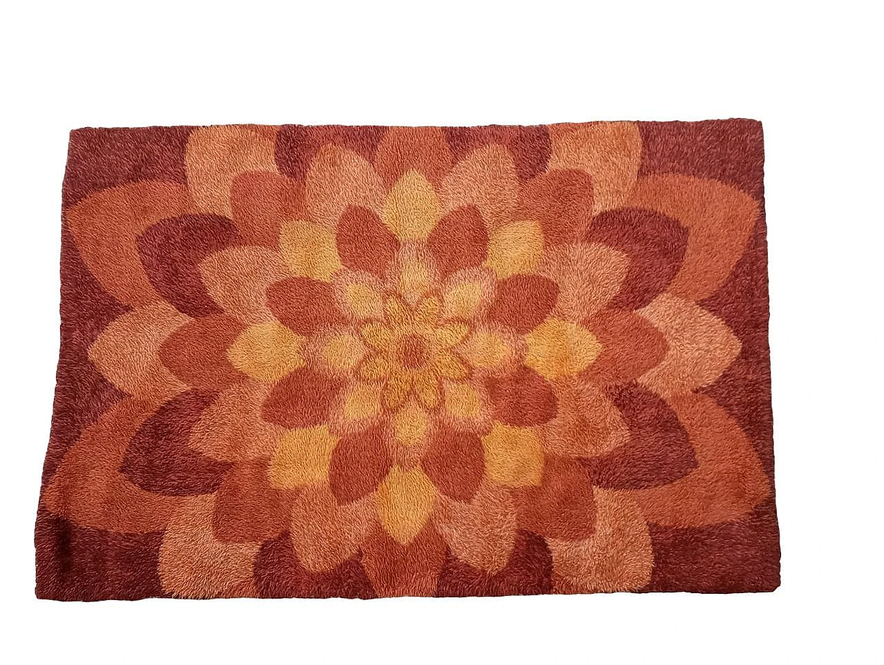 Rya danish pure wool rug, 1970s 7