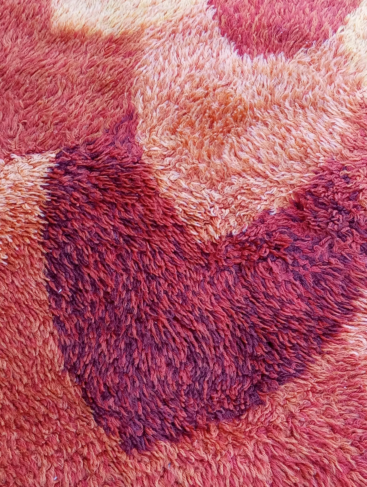 Rya danish pure wool rug, 1970s 10