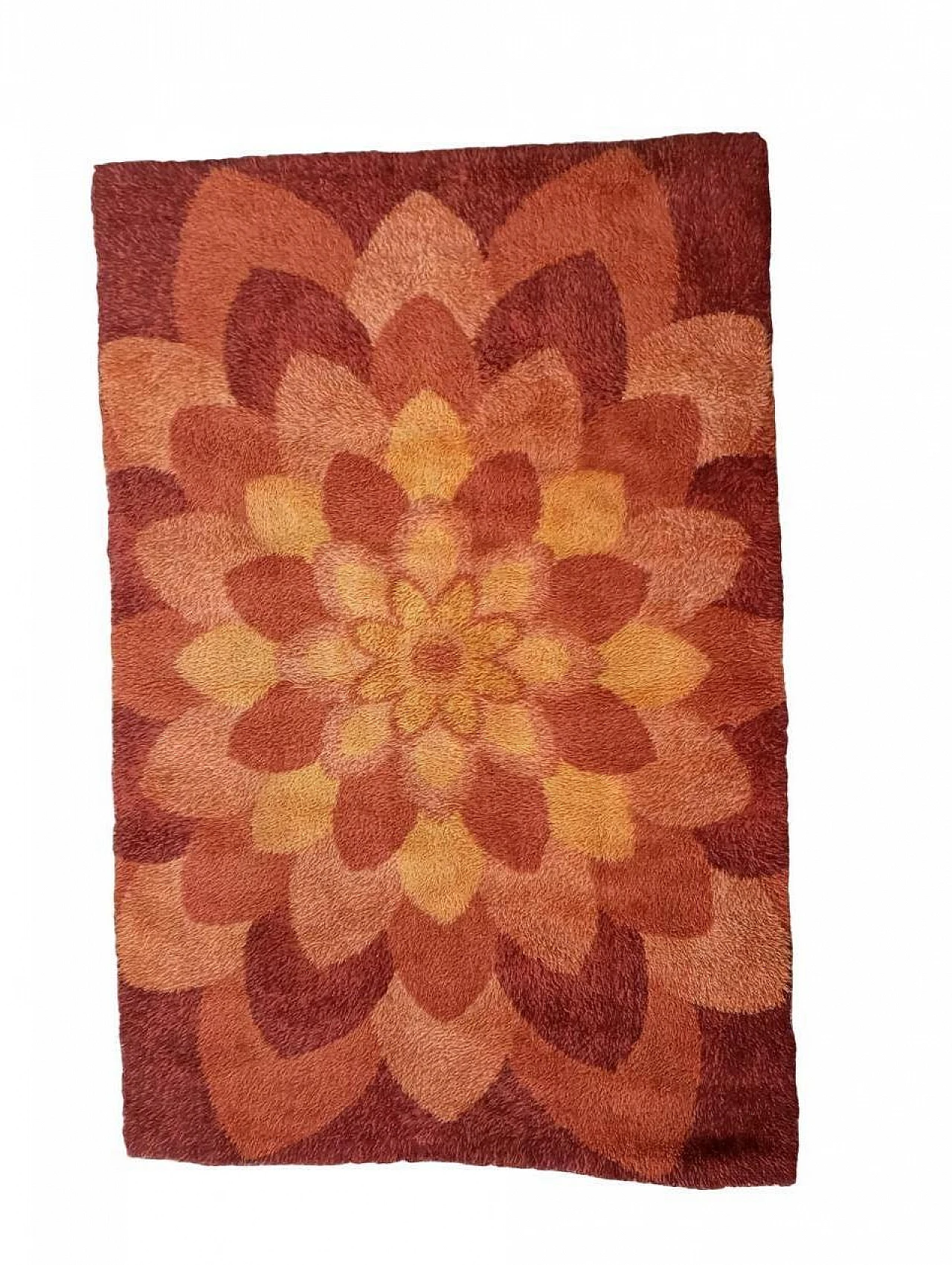 Rya danish pure wool rug, 1970s 11