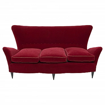 Gio Ponti Art Dèco Italian Sofa from Hotel Bristol Merano, 1950s