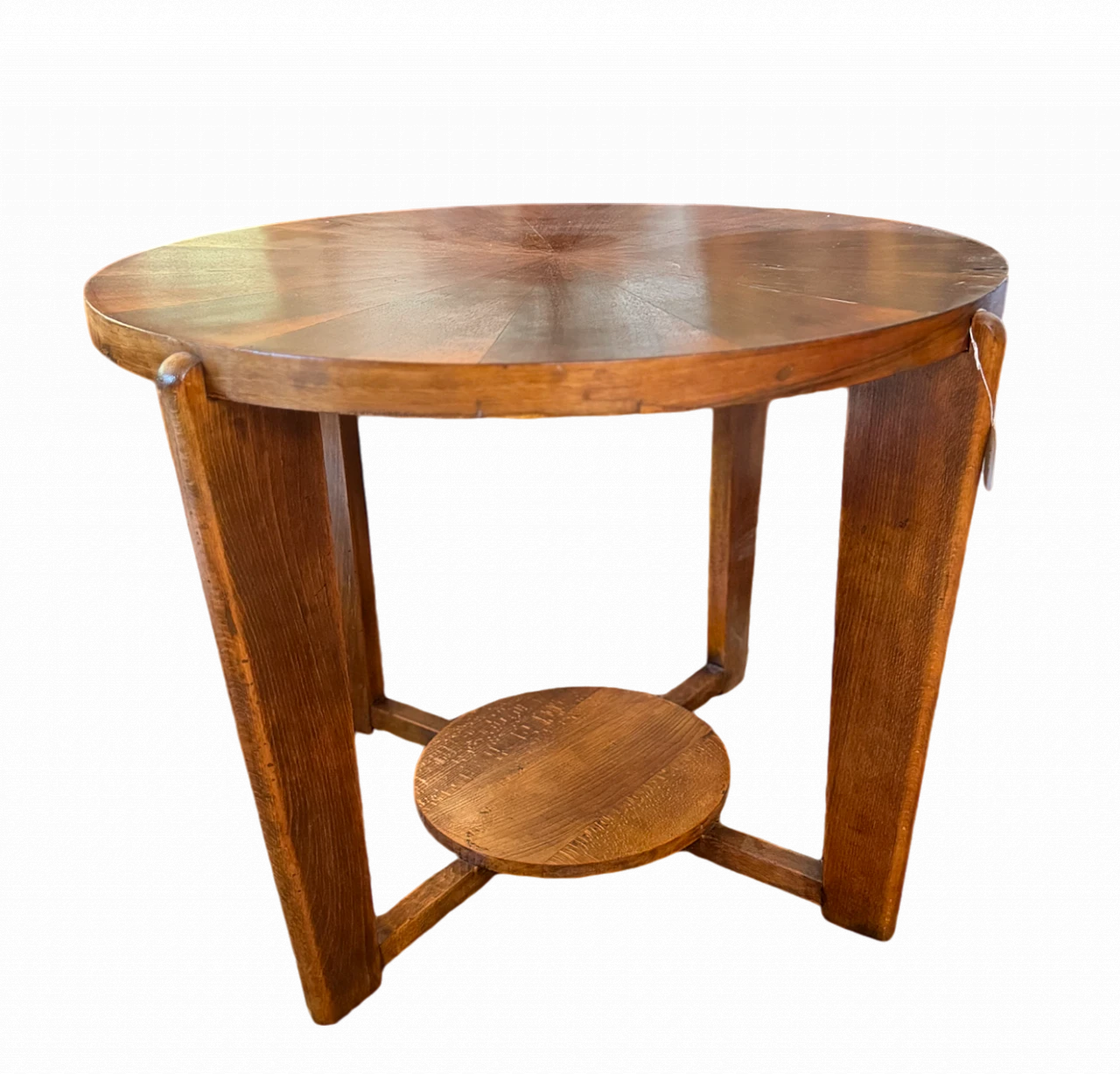 Art Deco round walnut coffee table, 1930s 9