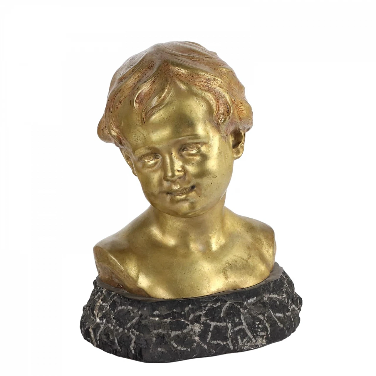 Child's head sculpture by Léopold Morice, early 20th century 1