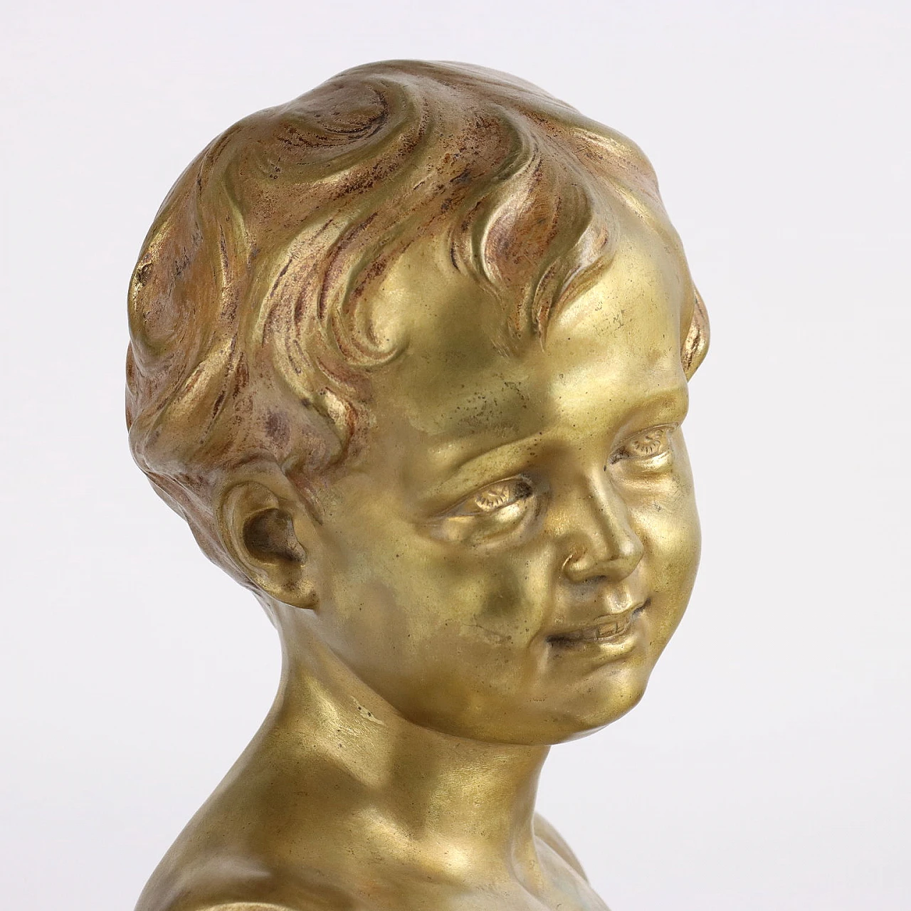 Child's head sculpture by Léopold Morice, early 20th century 4