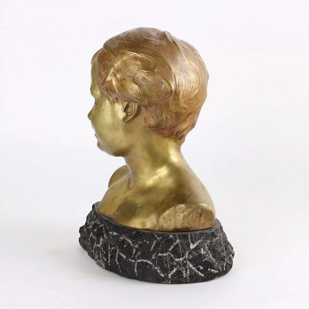 Child's head sculpture by Léopold Morice, early 20th century 5