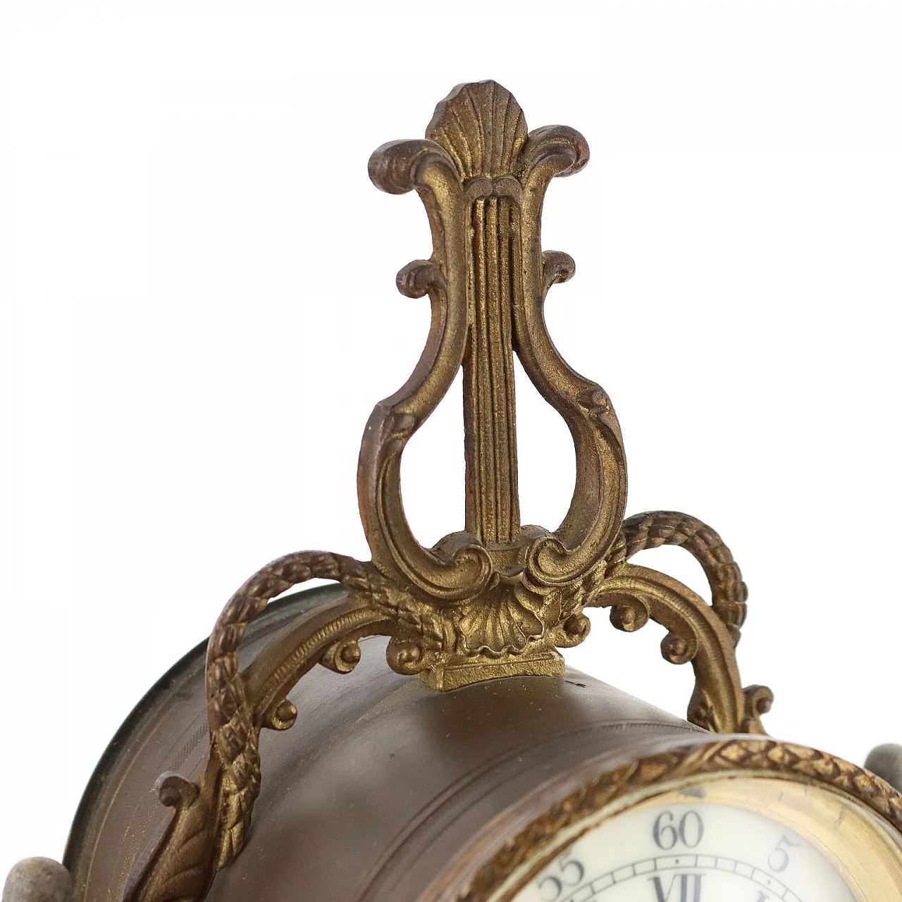 Marble and gilded bronze table clock, late 19th century 3