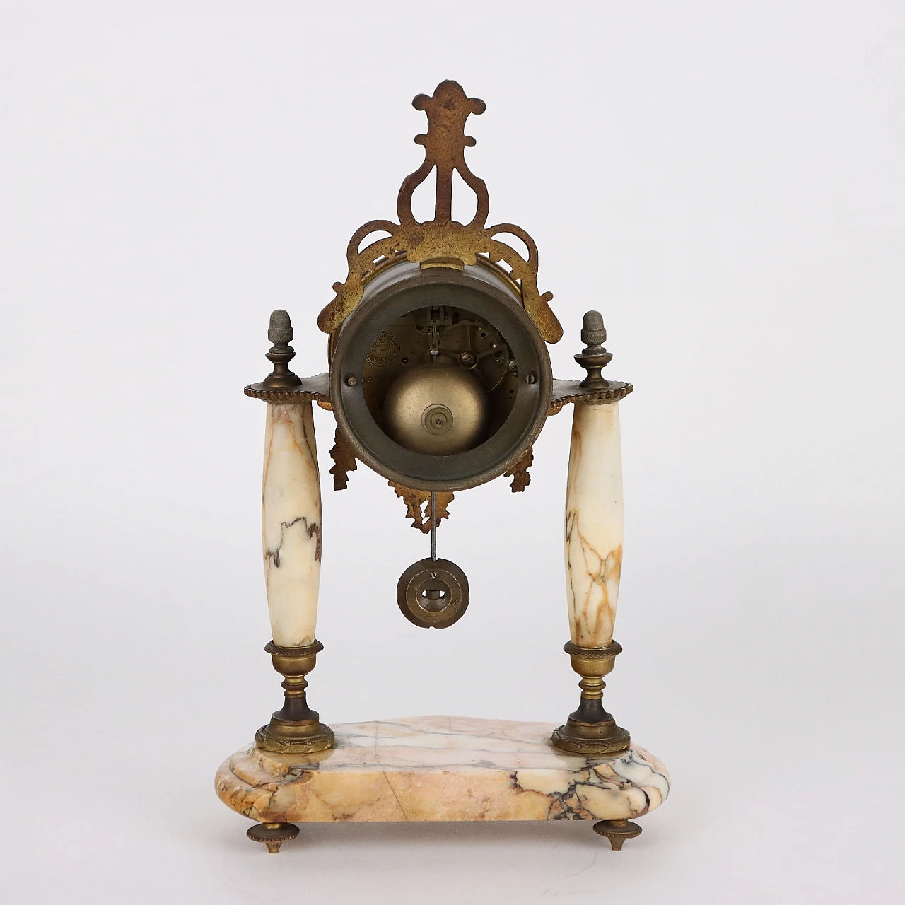 Marble and gilded bronze table clock, late 19th century 8