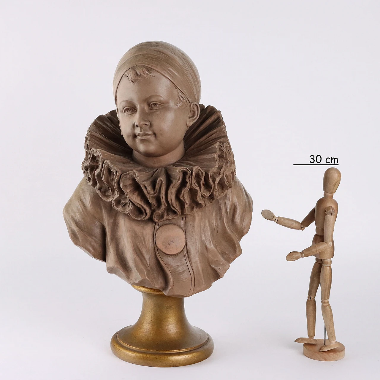 Terracotta bust of a boy by Herman Heusers, early 20th century 2