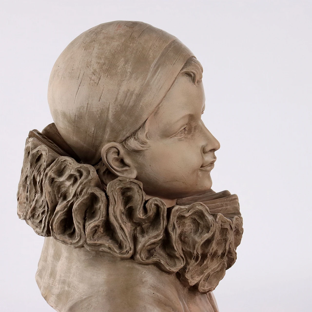 Terracotta bust of a boy by Herman Heusers, early 20th century 5