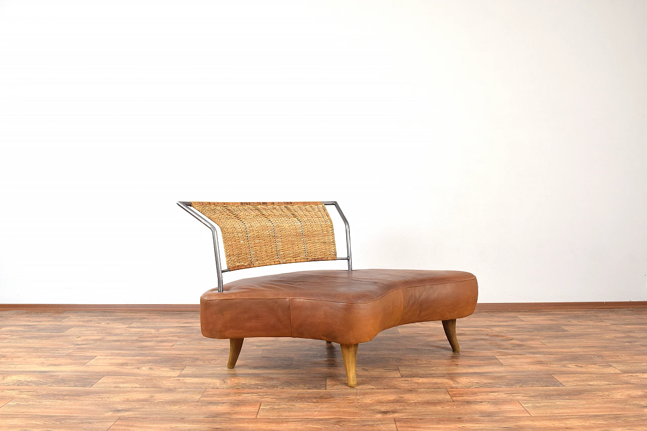 Brutalist Italian Leather Sofa, 1980s 4