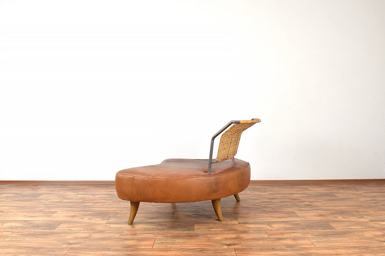 Brutalist Italian Leather Sofa, 1980s 6