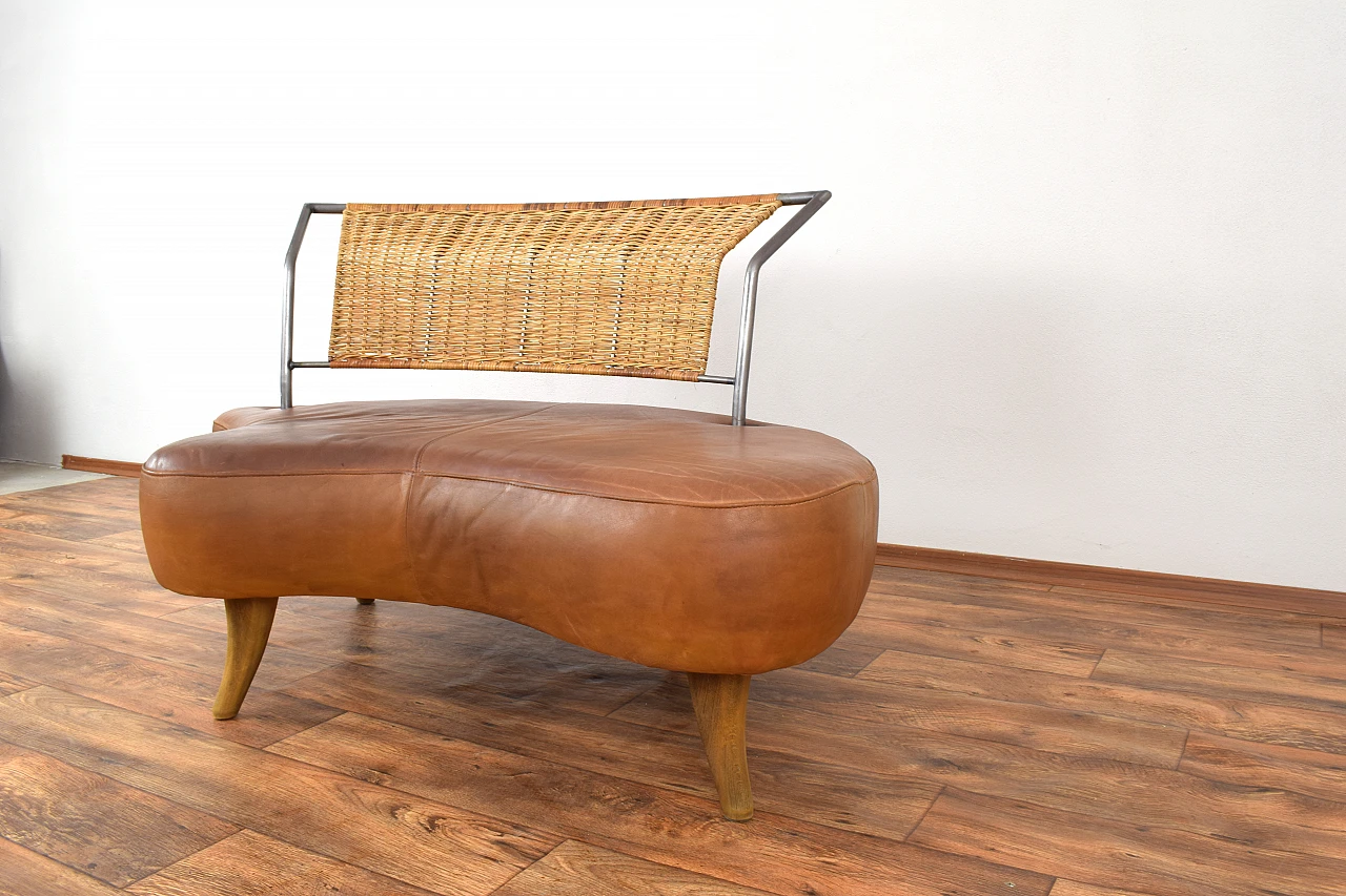 Brutalist Italian Leather Sofa, 1980s 13