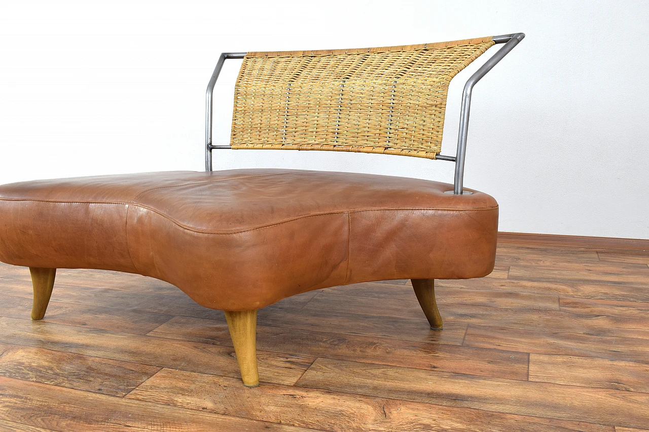 Brutalist Italian Leather Sofa, 1980s 9