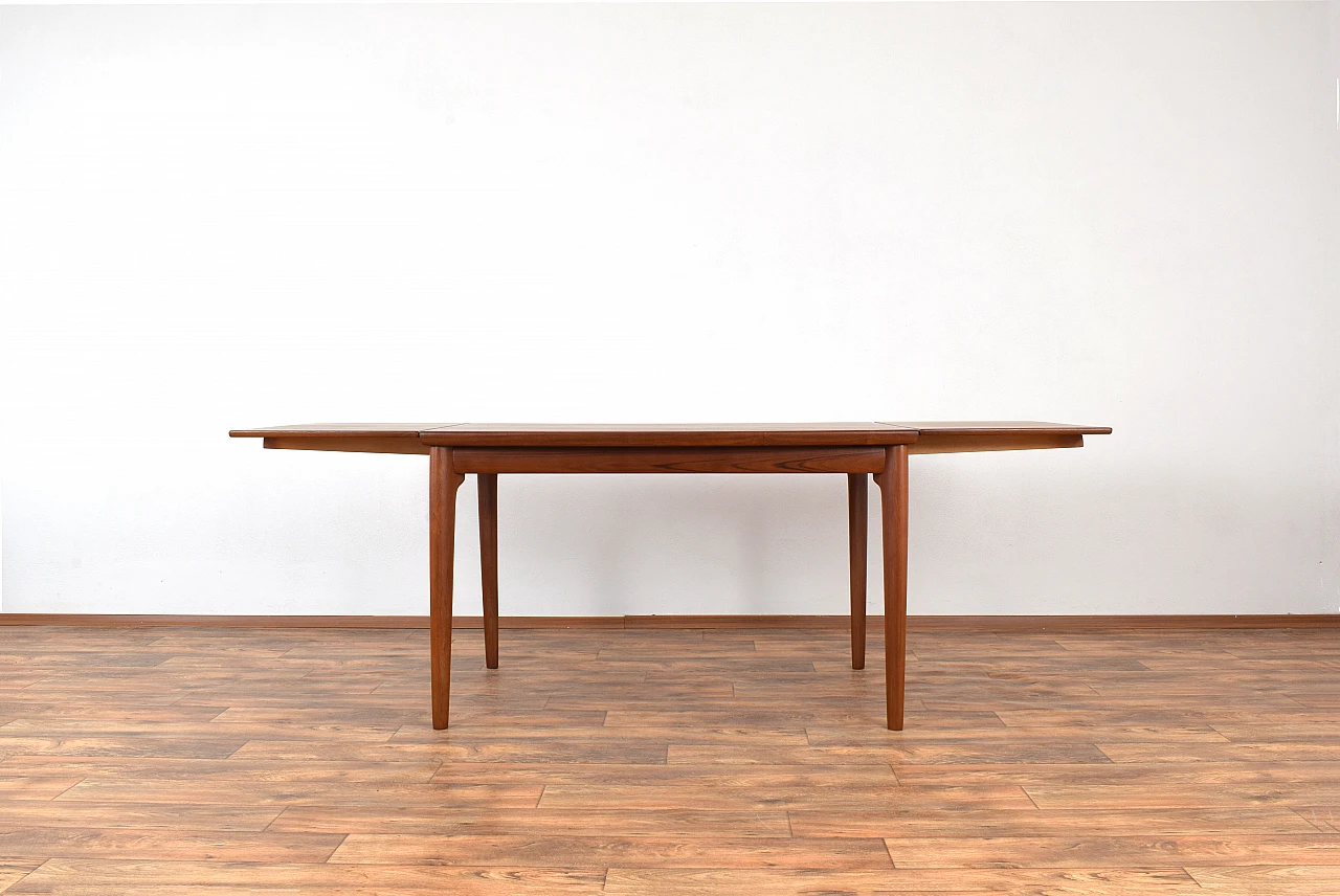 Danish teak extending dining table, 1960s 4