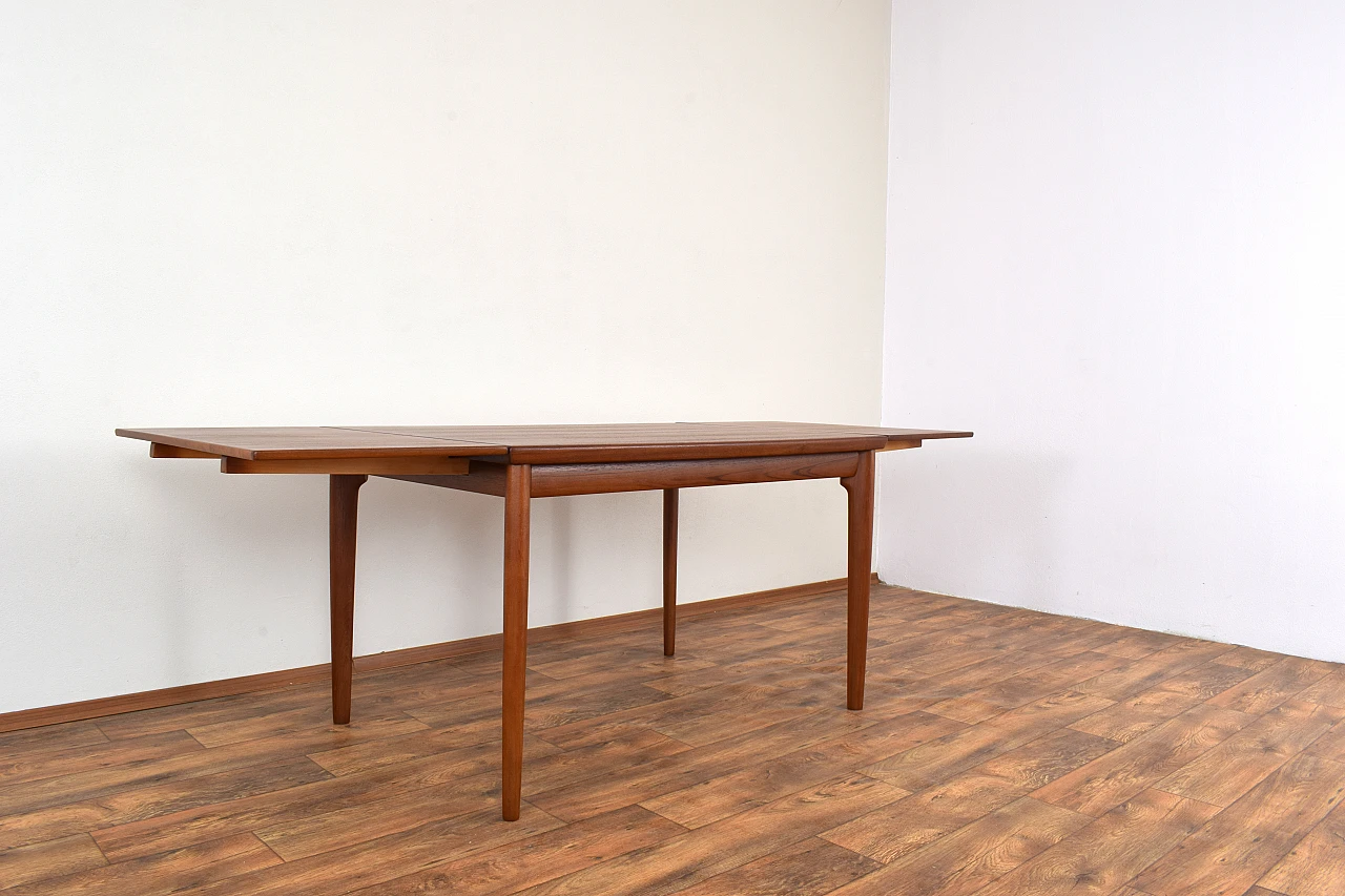 Danish teak extending dining table, 1960s 8