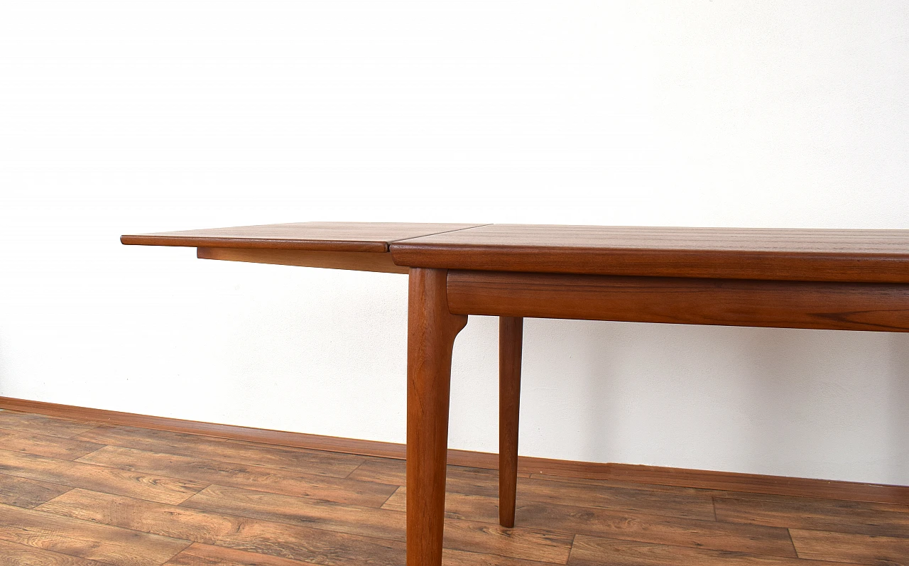 Danish teak extending dining table, 1960s 11