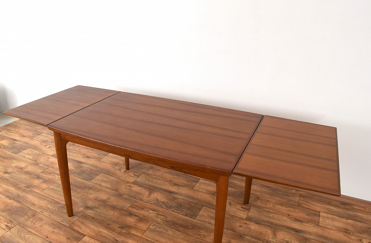 Danish teak extending dining table, 1960s 15