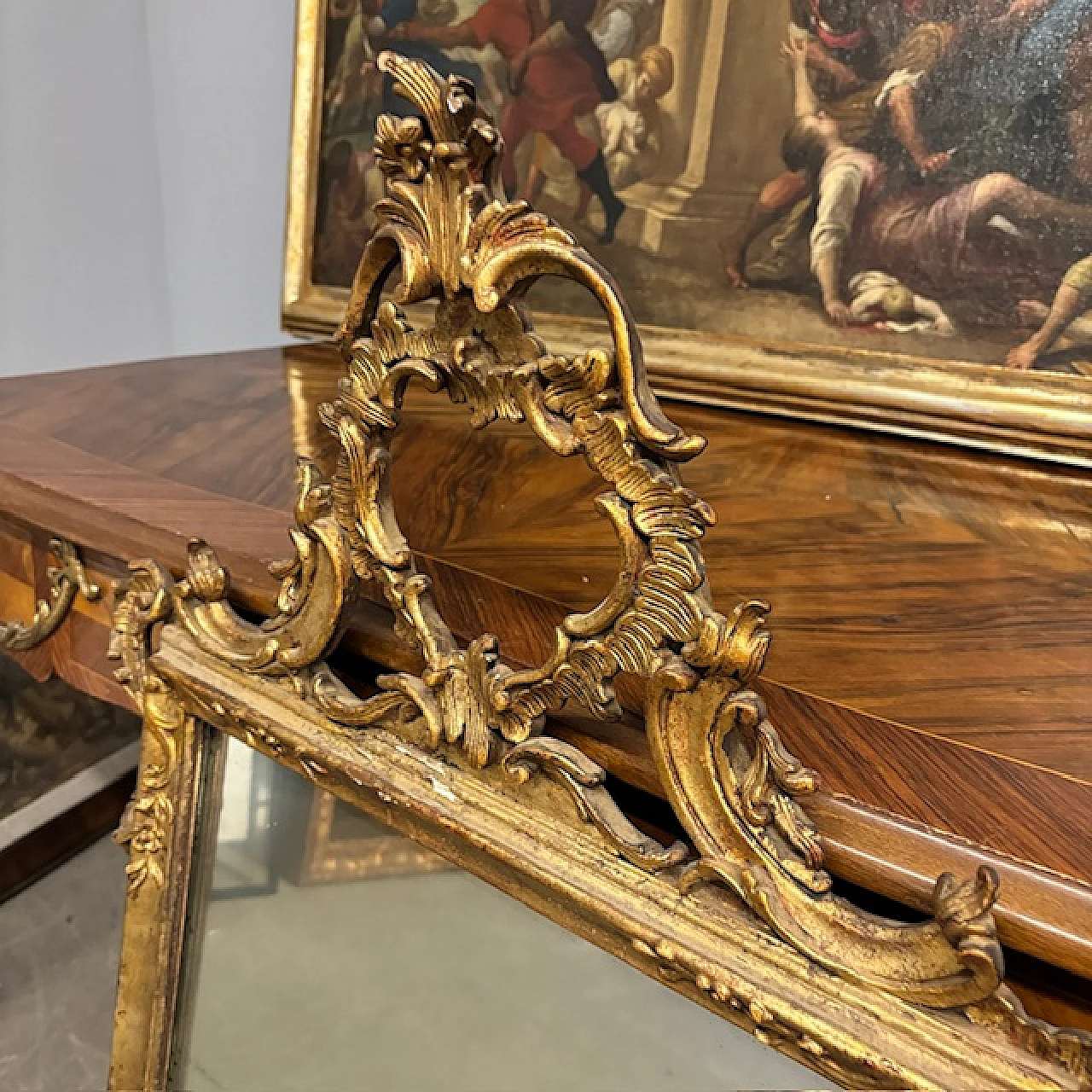 Gilded carved mirror in Louis XVI style, end of the 19th century, 2