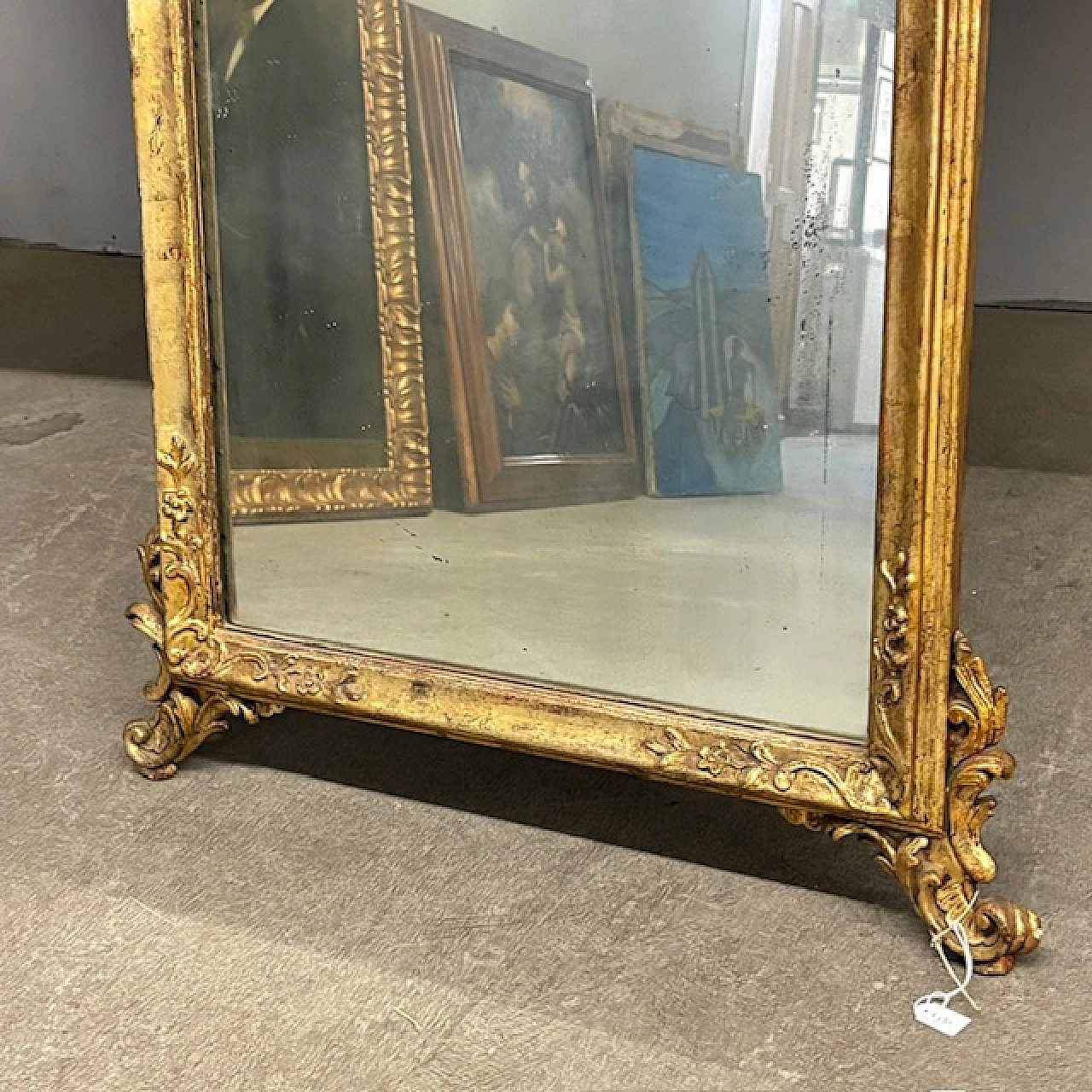 Gilded carved mirror in Louis XVI style, end of the 19th century, 6