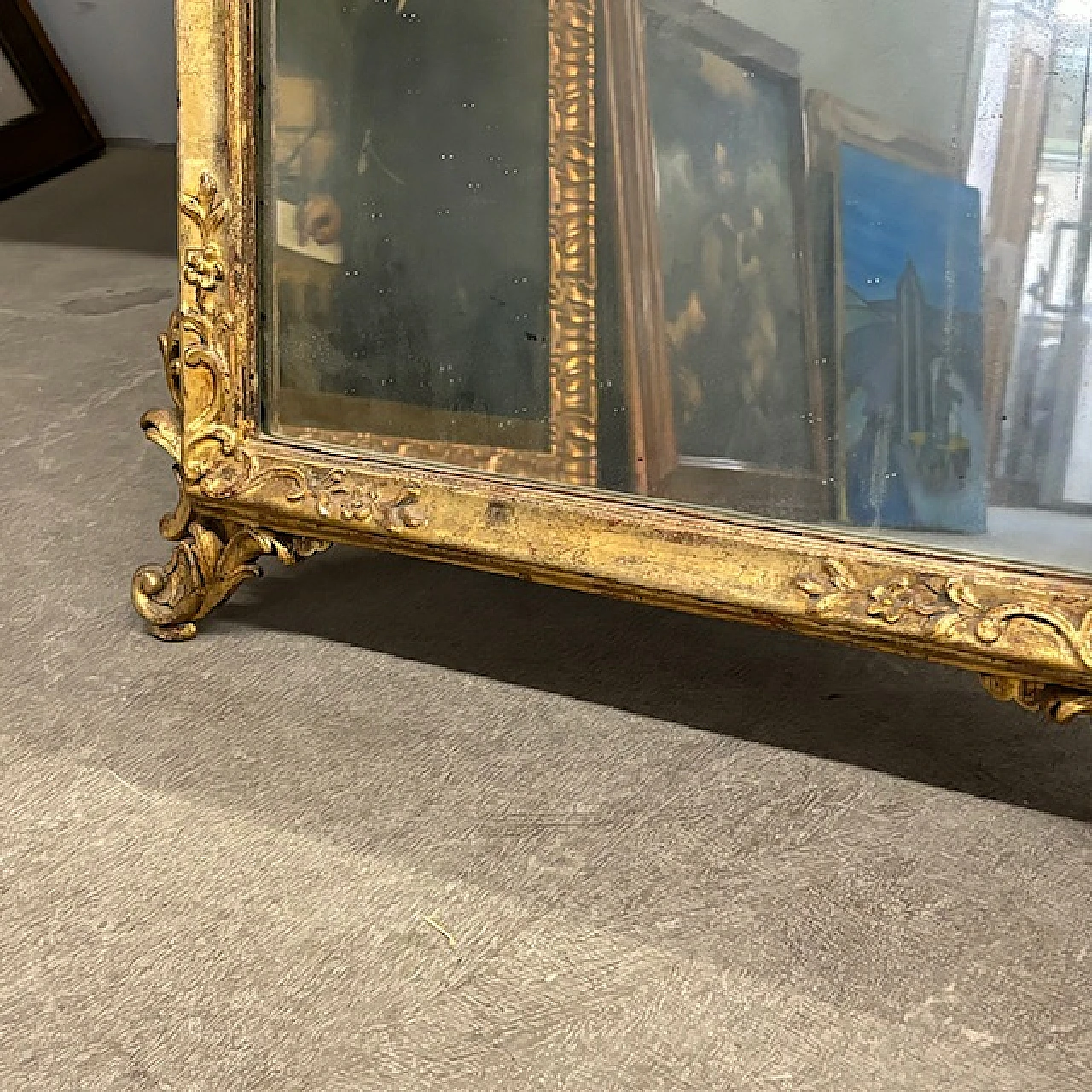 Gilded carved mirror in Louis XVI style, end of the 19th century, 7