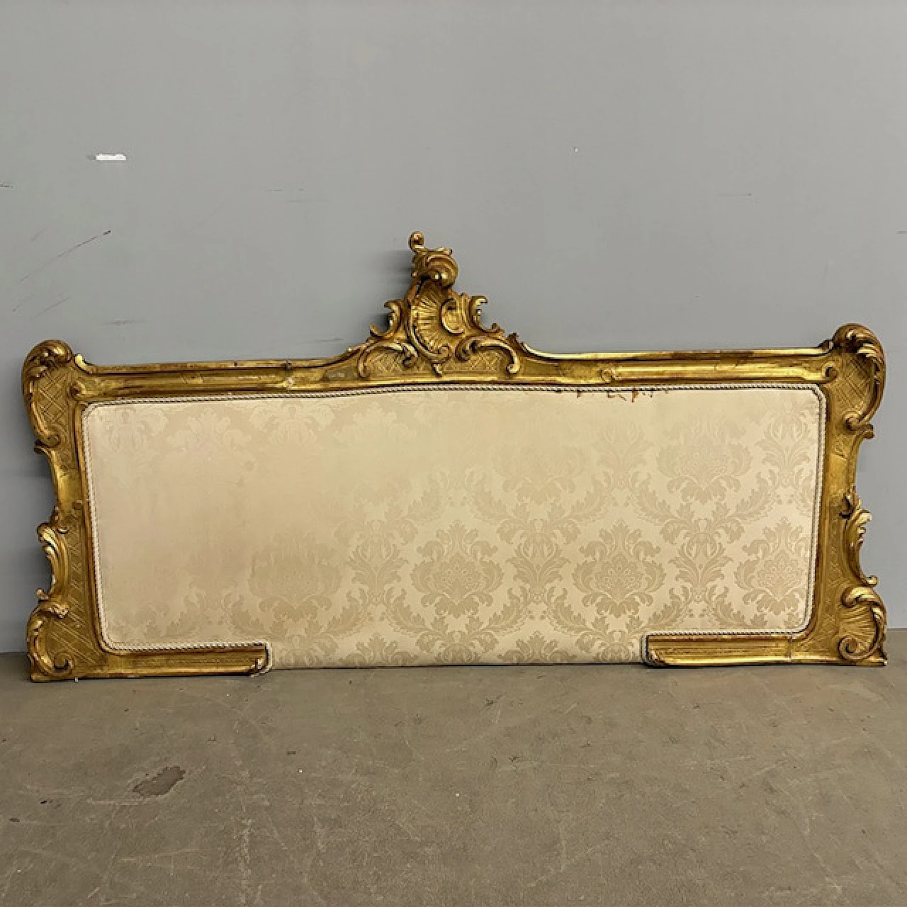 Antique Louis Philippe headboard carved in gold leaf, 1840 1