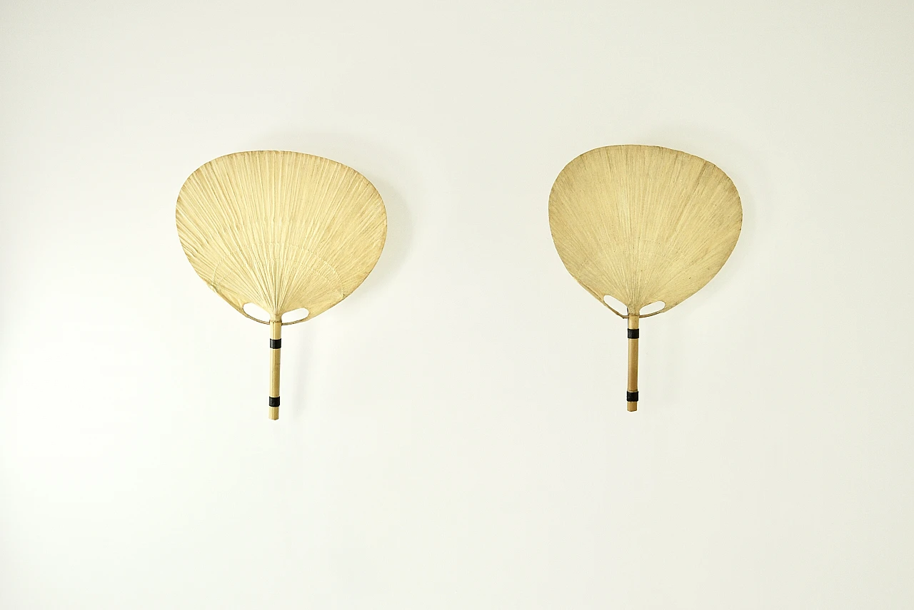 Pair of Wall Lamps "Uchiwa" by Ingo Maurer for M Design, 1970s 1