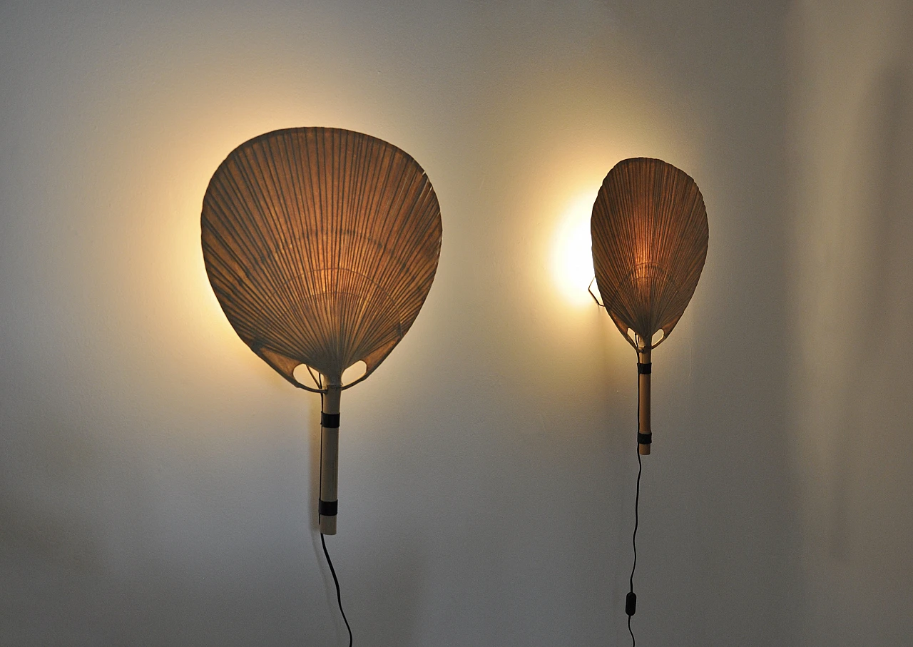 Pair of Wall Lamps "Uchiwa" by Ingo Maurer for M Design, 1970s 4