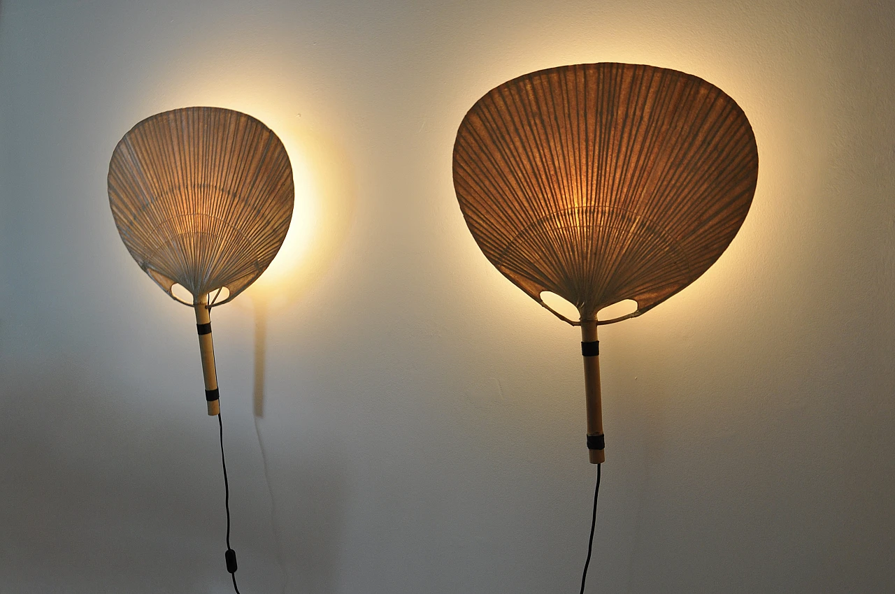 Pair of Wall Lamps "Uchiwa" by Ingo Maurer for M Design, 1970s 6