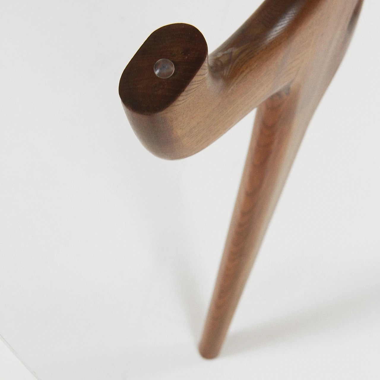 Oval table in solid oak with glass top, 1960s 12