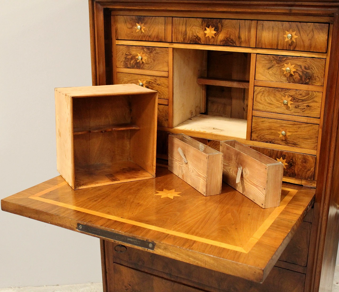 Louis Philippe solid and panelled walnut secretaire, mid-19th century 10