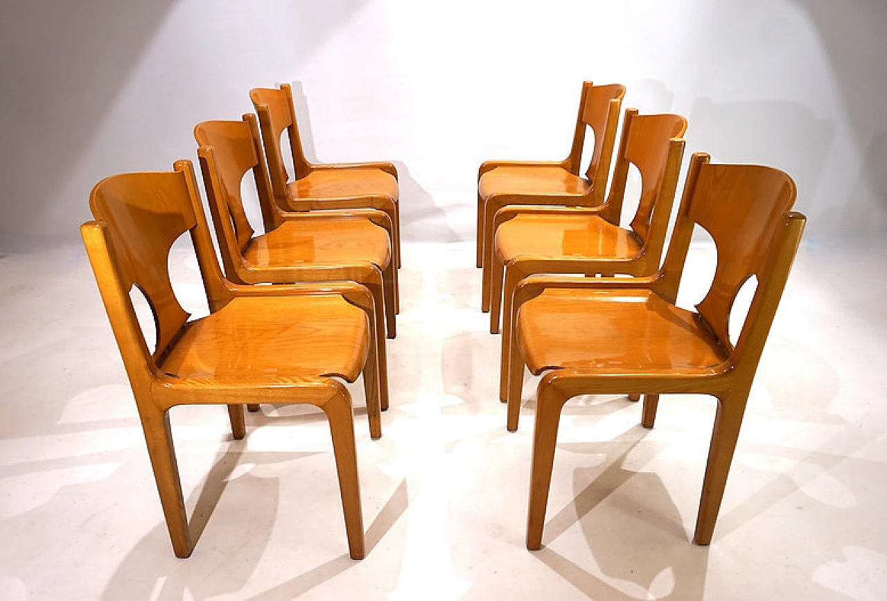 6 Dining chairs by Augusto Savini for Giuseppe Pozzi, 1960s 3