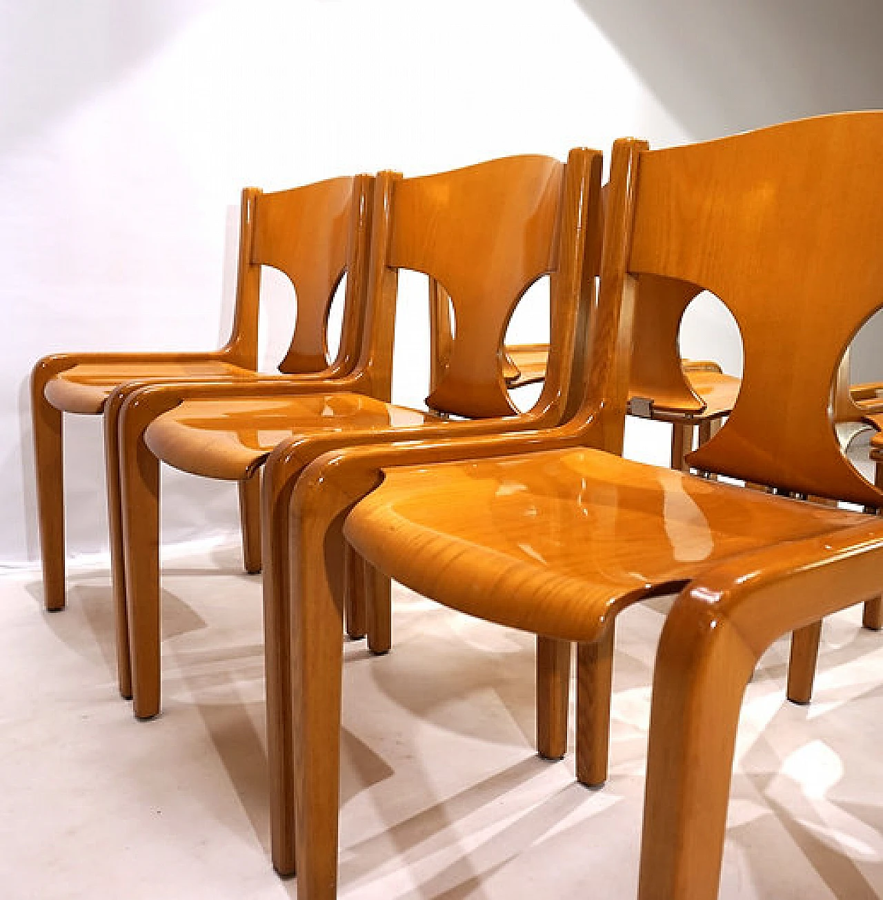 6 Dining chairs by Augusto Savini for Giuseppe Pozzi, 1960s 5