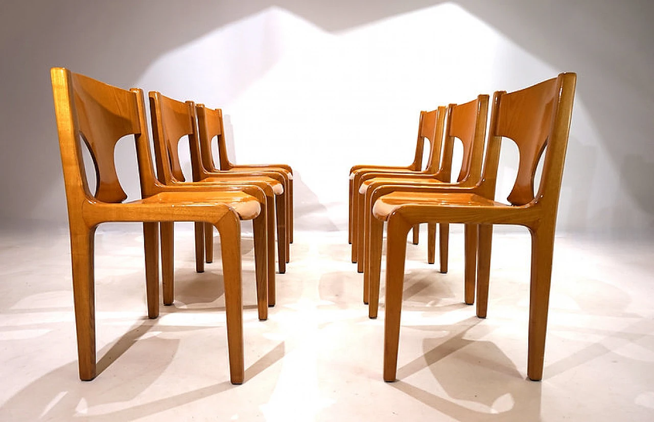 6 Dining chairs by Augusto Savini for Giuseppe Pozzi, 1960s 9