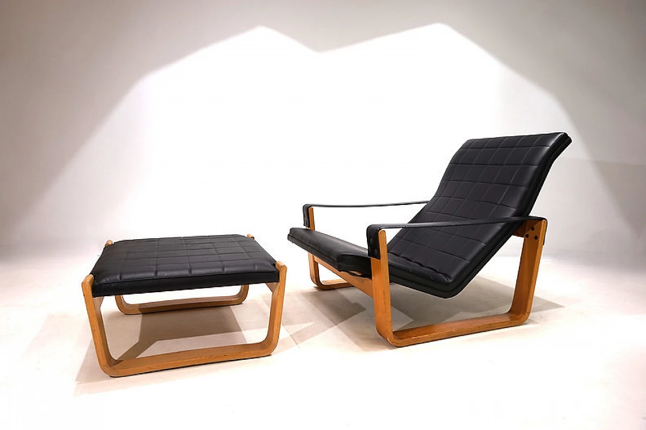 Asko Pulkka lounge armchair with ottoman by Ilmari Lappalainen, 1960s 1