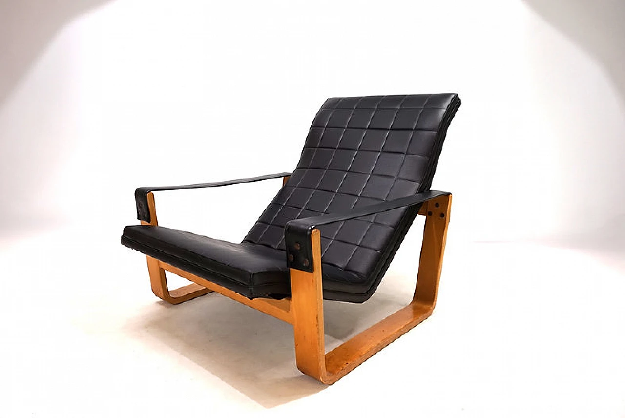 Asko Pulkka lounge armchair with ottoman by Ilmari Lappalainen, 1960s 2