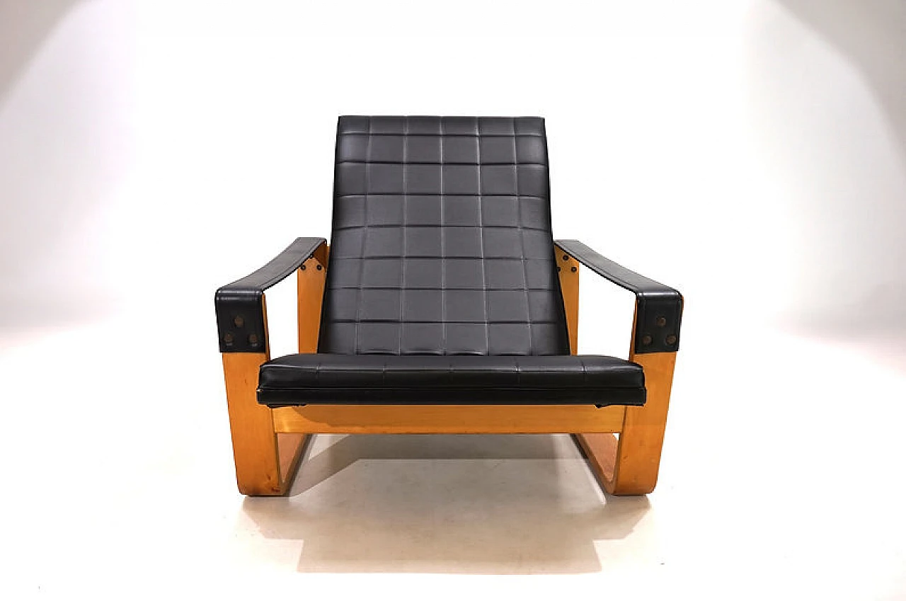 Asko Pulkka lounge armchair with ottoman by Ilmari Lappalainen, 1960s 5