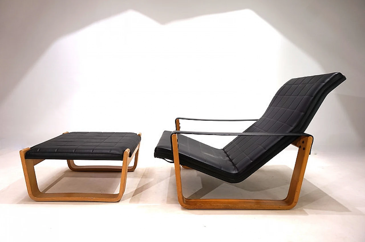 Asko Pulkka lounge armchair with ottoman by Ilmari Lappalainen, 1960s 7