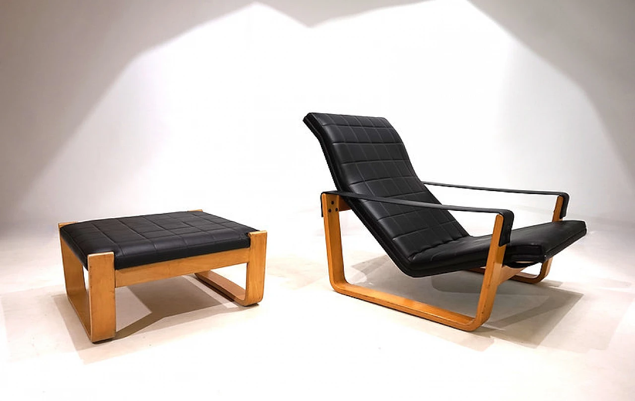 Asko Pulkka lounge armchair with ottoman by Ilmari Lappalainen, 1960s 10