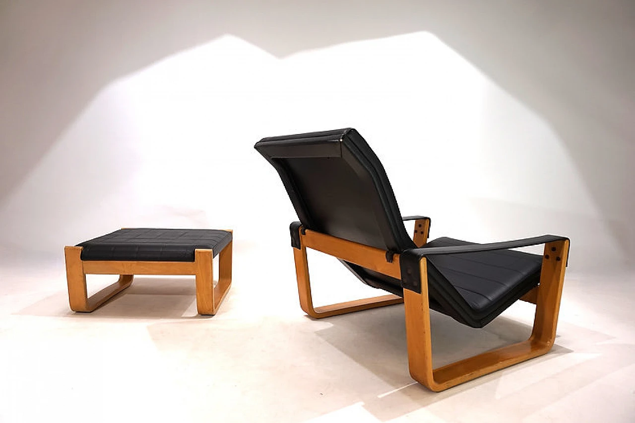 Asko Pulkka lounge armchair with ottoman by Ilmari Lappalainen, 1960s 14