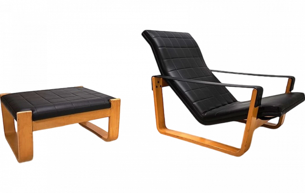 Asko Pulkka lounge armchair with ottoman by Ilmari Lappalainen, 1960s 16