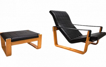 Asko Pulkka lounge armchair with ottoman by Ilmari Lappalainen, 1960s