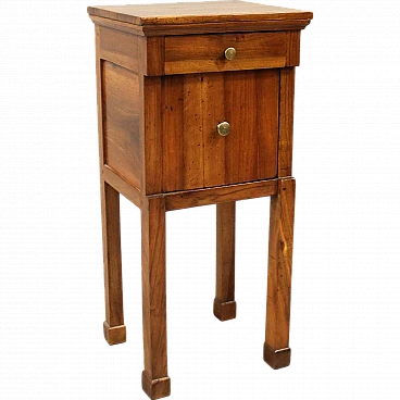 Empire bedside table in solid walnut, early 19th century