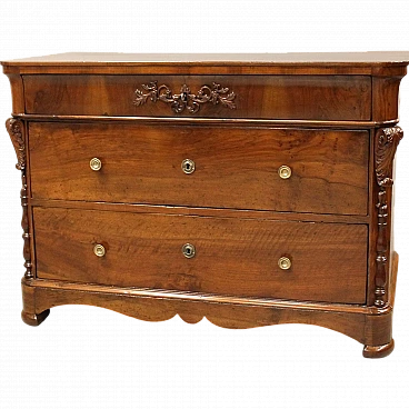 Louis Philippe cappuccino walnut chest of drawers, 19th century