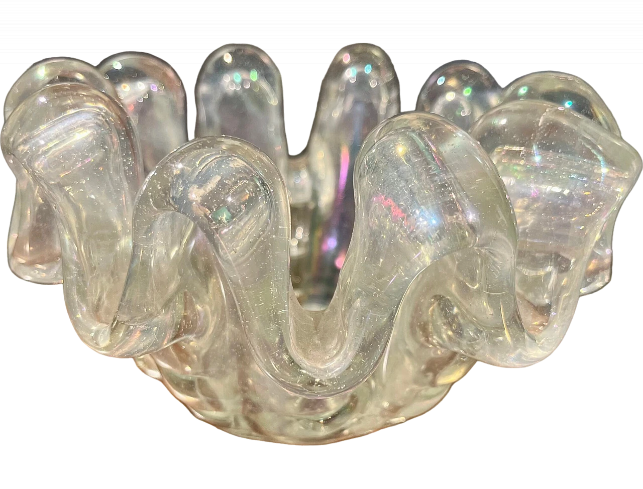 Iridescent Murano glass bowl by Ercole Barovier, 1940s 5