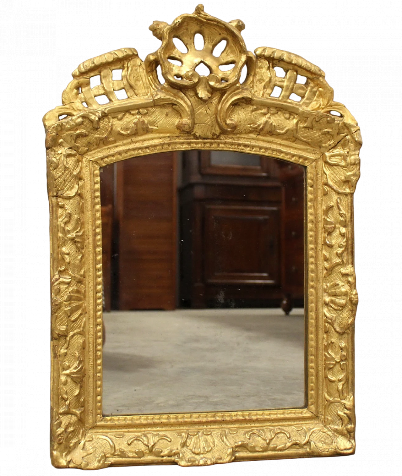 Louis XV mirror in gilded wood, second half of the 18th century 10